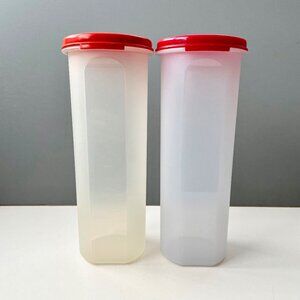 Tupperware 9” Round 4 Modular Mates 1643 + Red Seal Lids 1607 Lot 30oz Container